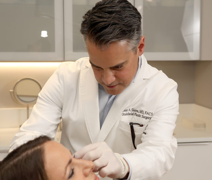 Dr. Sierra provides consultation for removal of eyelid skin tags
